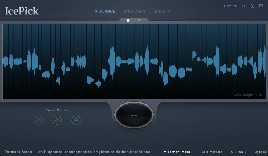 Formant Mode targeting and shifting formants of harsh frequencies